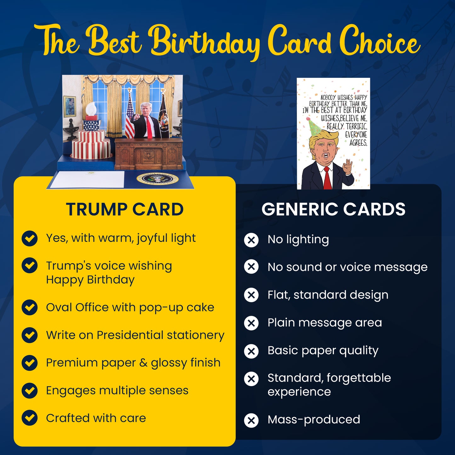 Trump Pop Up Birthday Card - Lights Up and Voice